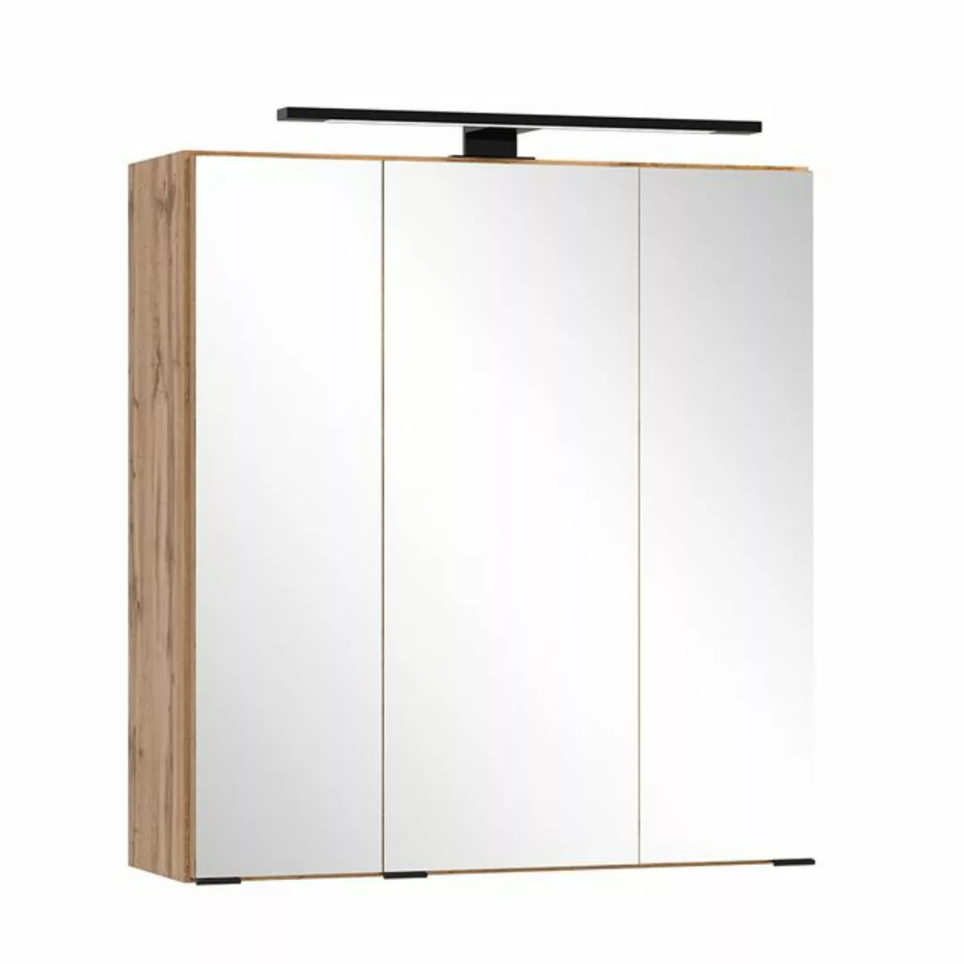 Lomadox Spiegelschrank 60cm breit, 3D-Funktion, LED-Beleuchtung, Eiche günstig online kaufen