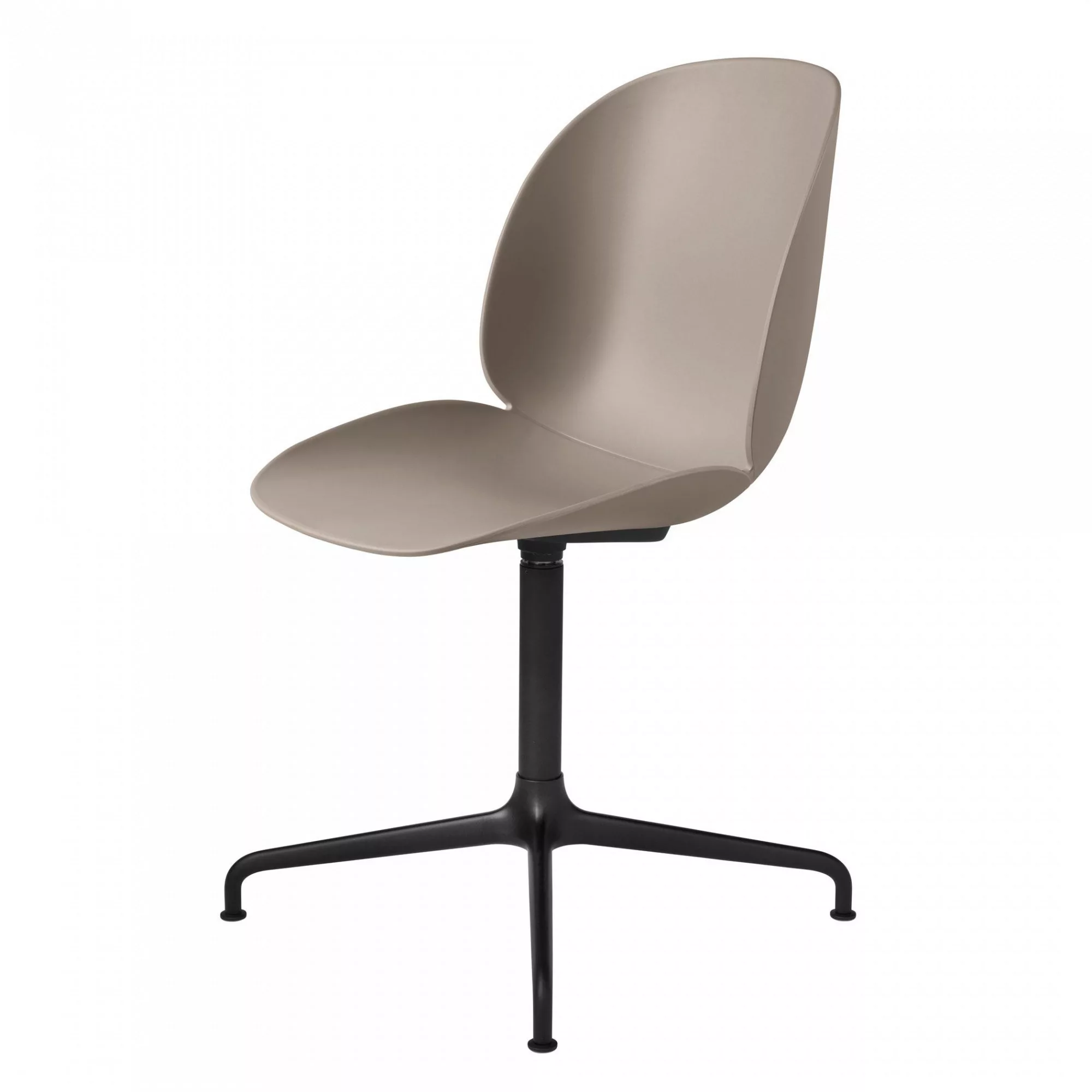 Gubi - Beetle Meeting Chair Gestell 4-Stern schwarz - neues beige/Sitz Poly günstig online kaufen