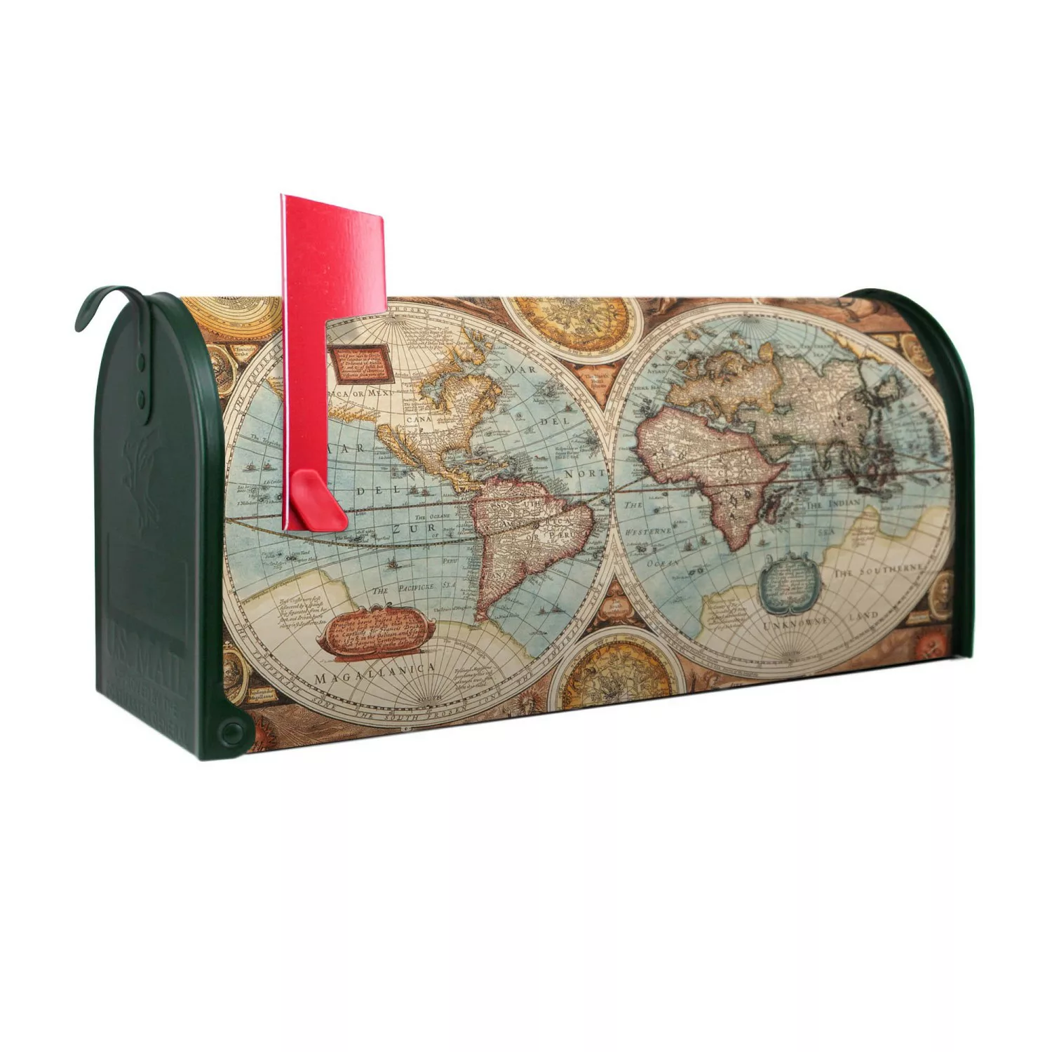 Banjado Amerikanischer Briefkasten Grün 48x22x16cm US Mailbox Letterbox Pos günstig online kaufen