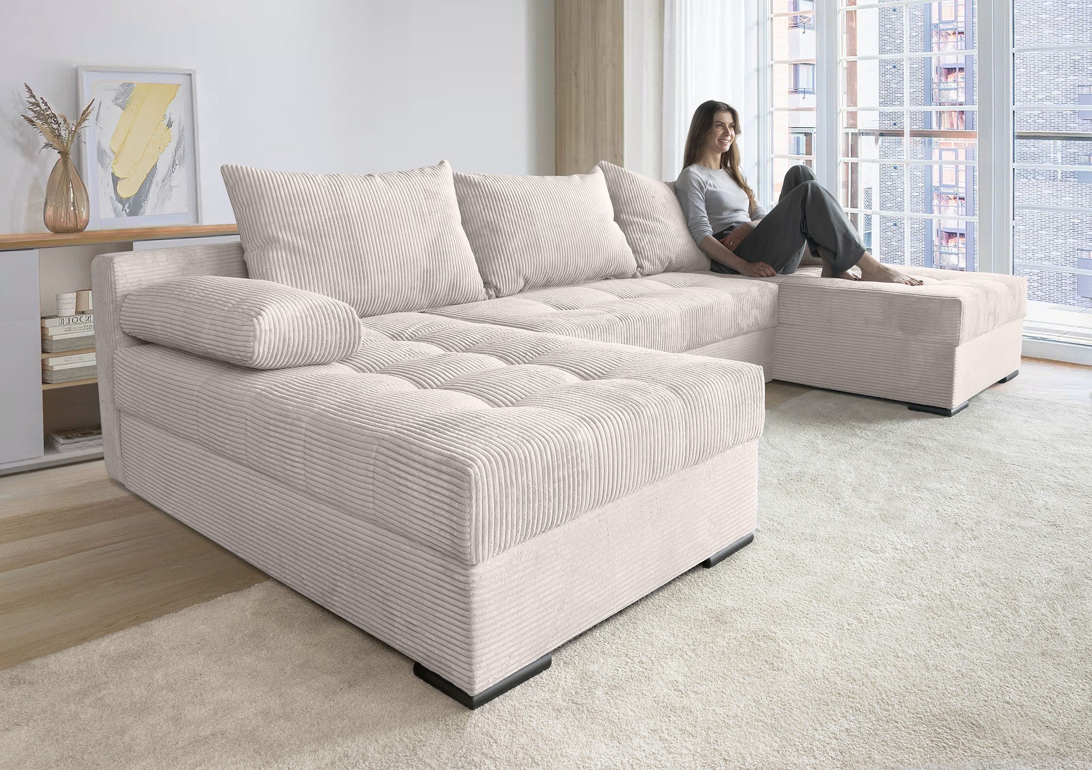 COLLECTION AB Wohnlandschaft "Josy, U-Form, Schlafsofa mit Bettkasten", (Co günstig online kaufen