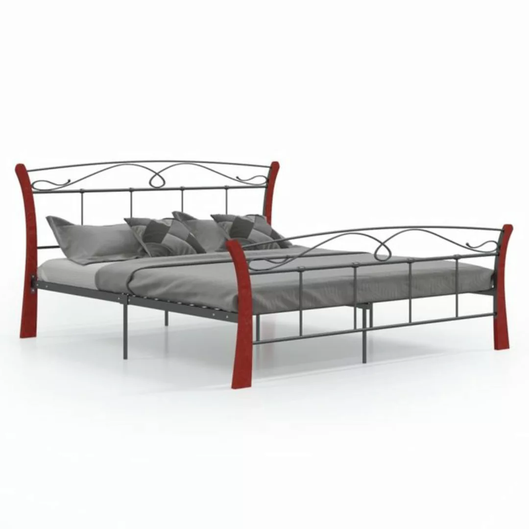 vidaXL Bettgestell Bett Schwarz Metall 140x200 cm Bett Bettrahmen Bettgeste günstig online kaufen