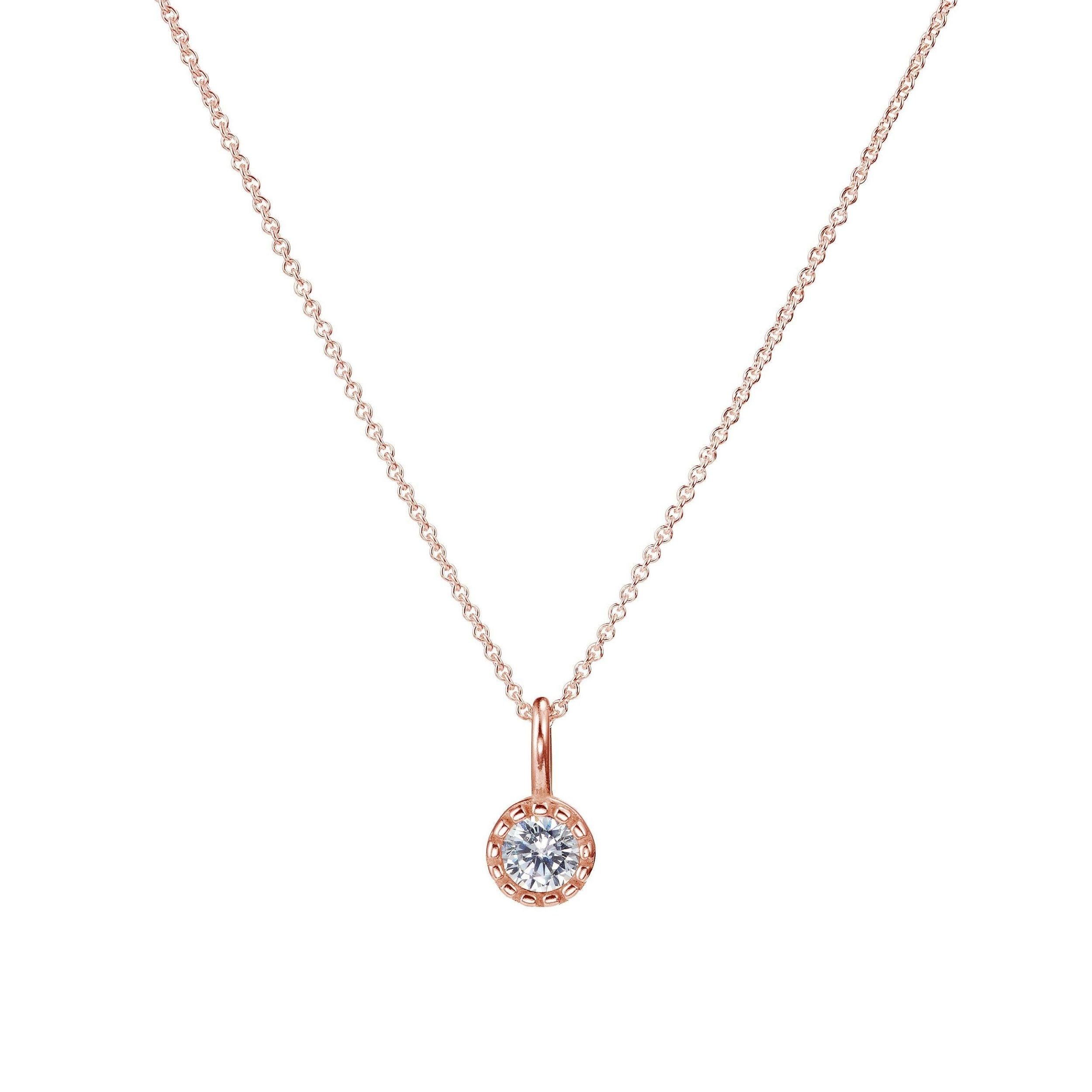 iz-el Silberkette Kette Rosegold Solitär Zirkonia günstig online kaufen