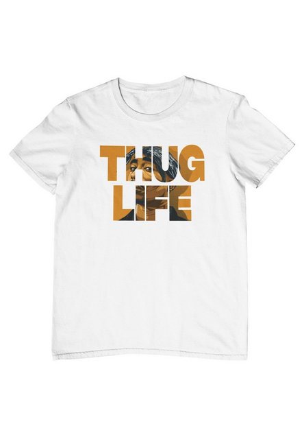 Novux T-Shirt THUG LIFE art work Herren Tshirt Farbe Weiß (1-tlg) aus Baumw günstig online kaufen