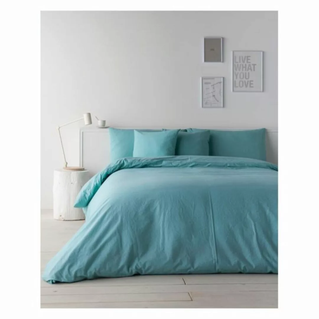 Bettdeckenbezug Naturals Lino Grün günstig online kaufen