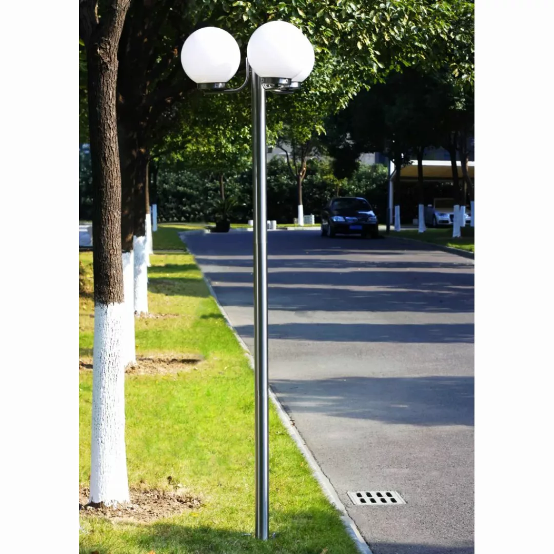 Gartenlampe Straßenlaterne 3 Flammig 220 Cm Edelstahl günstig online kaufen