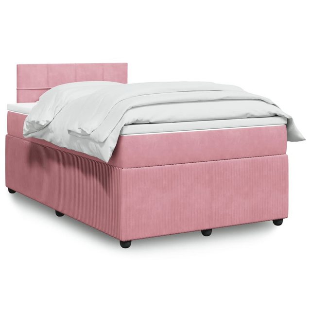 vidaXL Boxspringbett, Boxspringbett mit Matratze Rosa 120x190 cm Samt günstig online kaufen