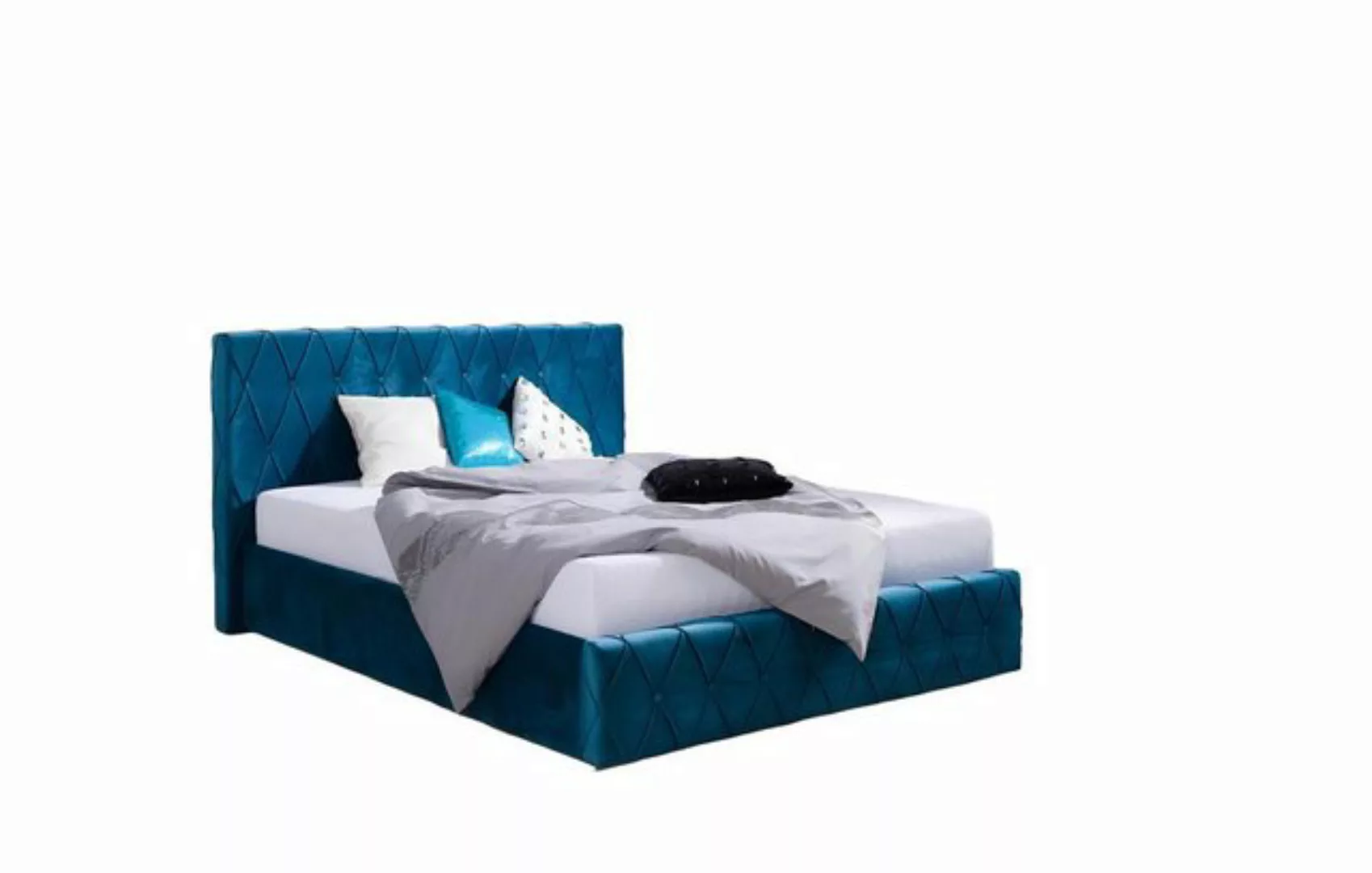 Xlmoebel Bett Neues Luxus-Doppelbett mit klassischem Samt-Velvet-Design in günstig online kaufen