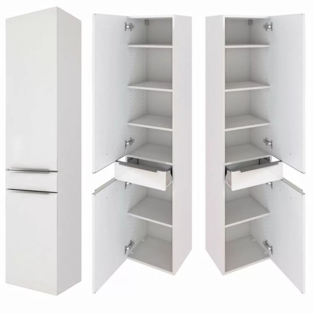 Lomadox Seitenschrank Seitenschrank 40cm Matt weiß mit 2 gedämpften Türen, günstig online kaufen