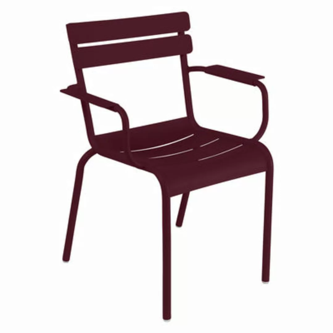 Stapelbarer Sessel Luxembourg metall rot / Aluminium - Fermob - günstig online kaufen