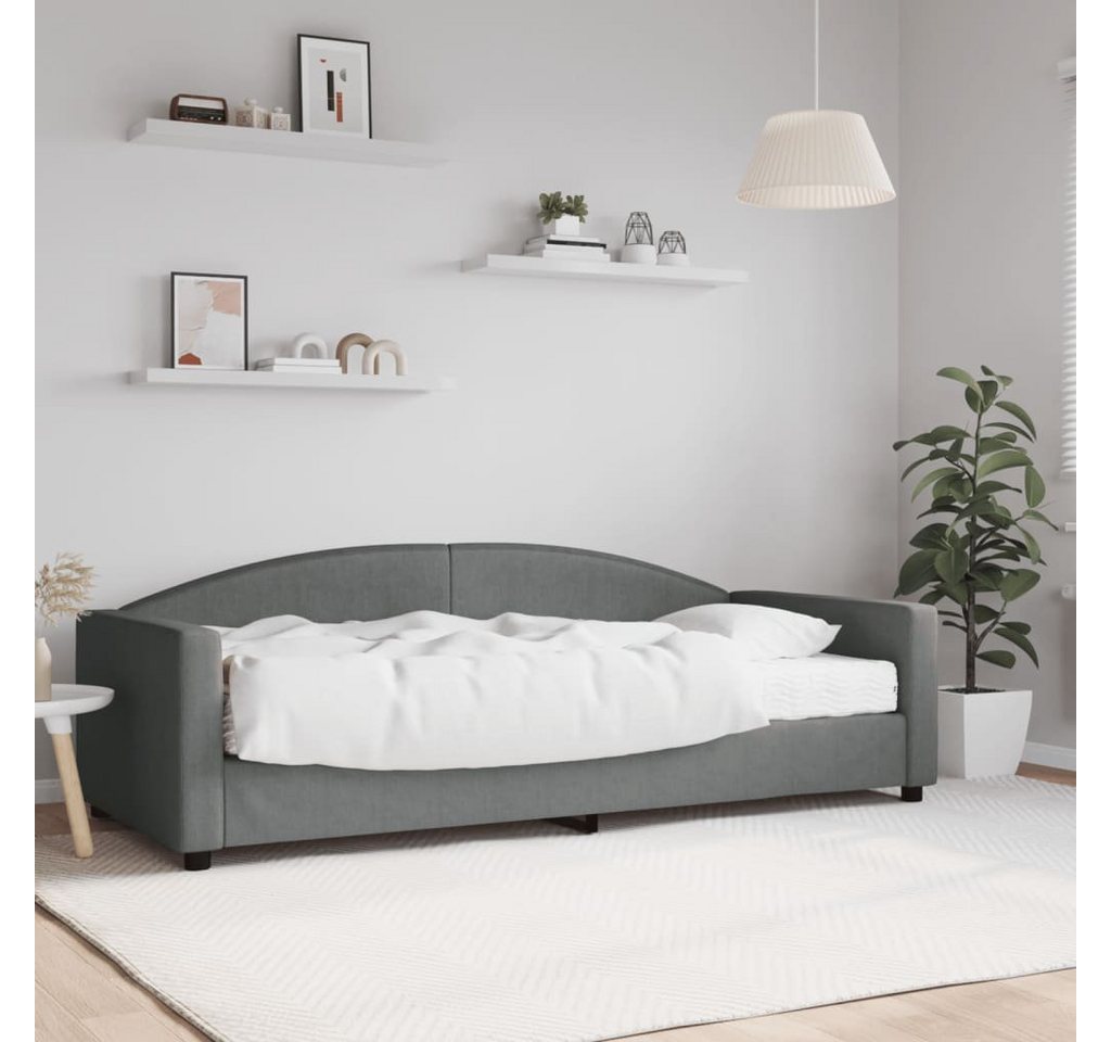 furnicato Bett Tagesbett mit Matratze Dunkelgrau 90x200 cm Stoff (1-tlg) günstig online kaufen