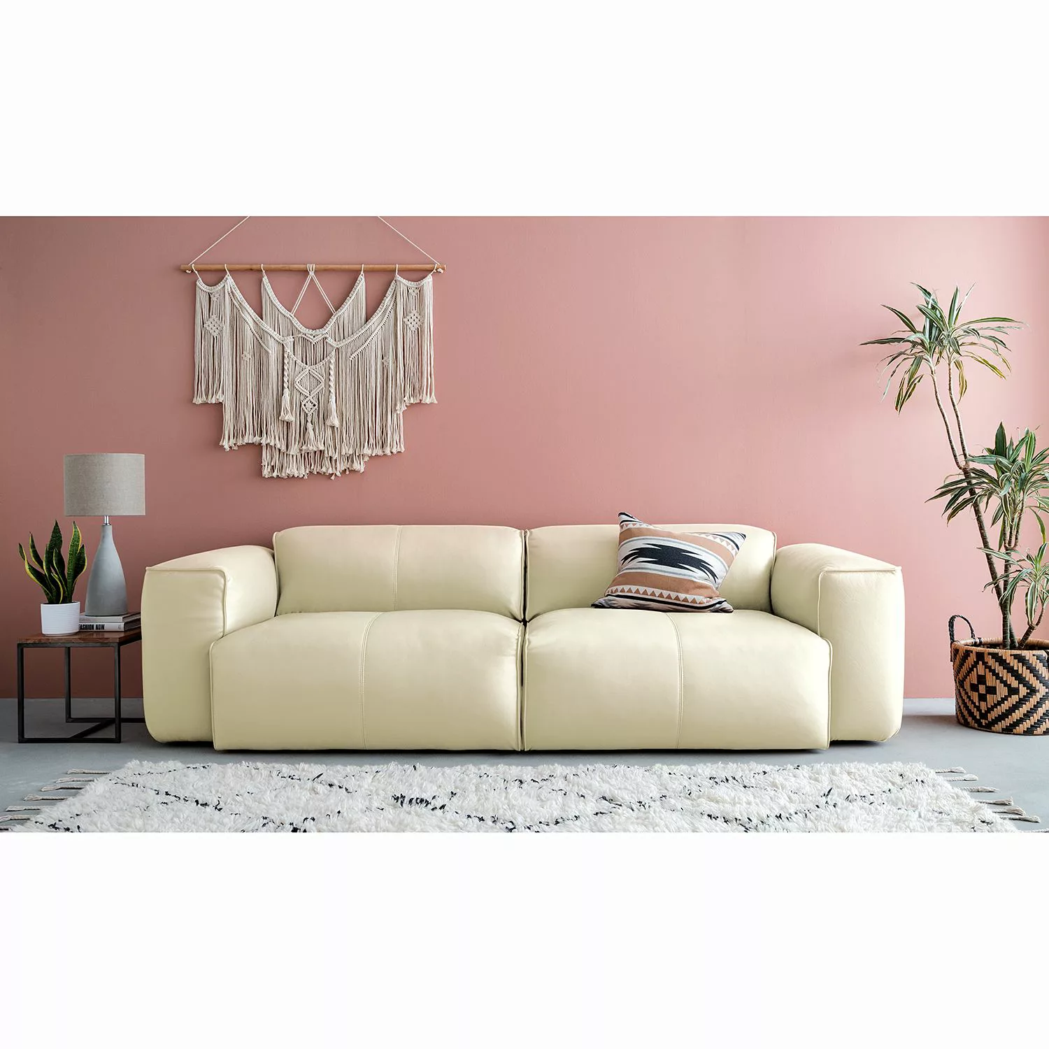 home24 Studio Copenhagen Sofa Hudson II 3-Sitzer Dunkelbraun Echtleder 261x günstig online kaufen