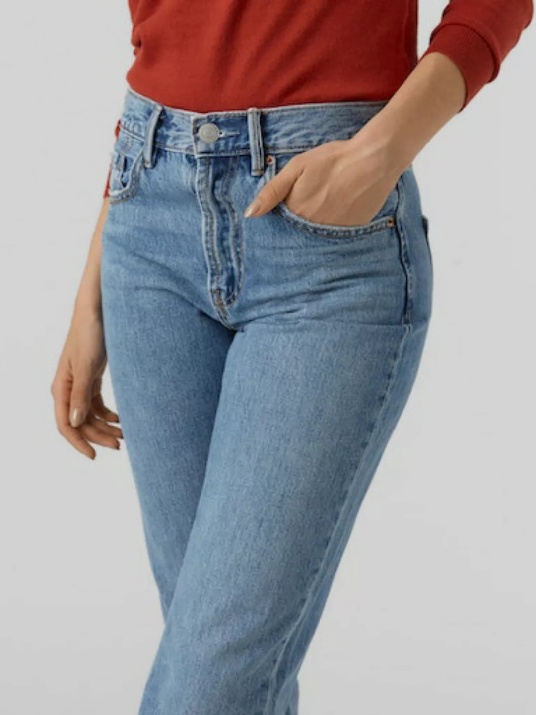 Vero Moda High-waist-Jeans VMHAILEY HR STRAIGHT DNM JNS LI3107 NOOS günstig online kaufen