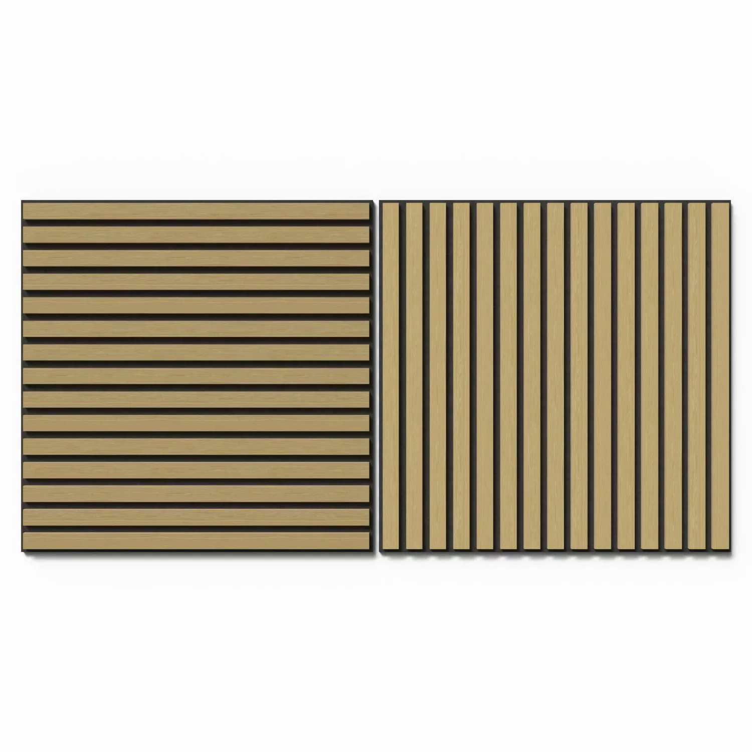 Akustikpaneel Wandverkleidung Eiche MDF Natur Akustikfilz Schwarz 60 cm 2 S günstig online kaufen