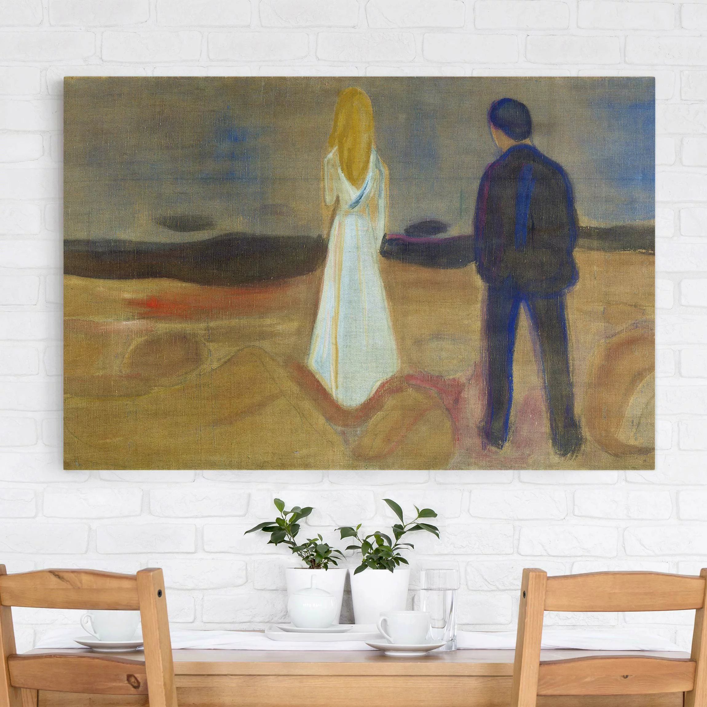 Leinwandbild Kunstdruck - Querformat Edvard Munch - Zwei Menschen günstig online kaufen