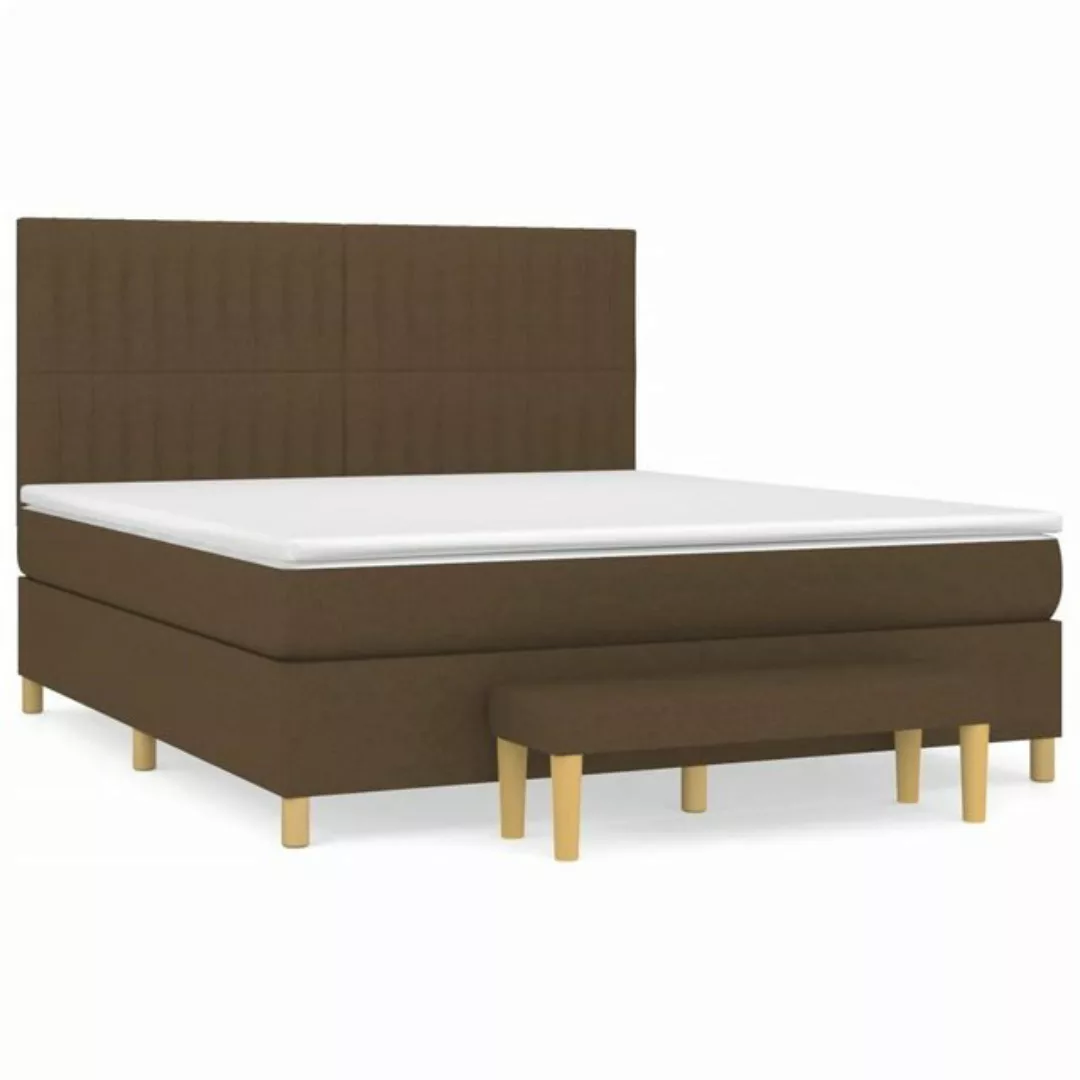 vidaXL Boxspringbett Boxspringbett mit Matratze Dunkelbraun 160x200 cm Stof günstig online kaufen