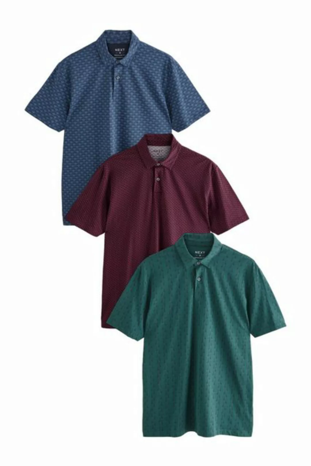 Next Poloshirt 3er-Pack Kurzarm-Poloshirts aus Jersey (3-tlg) günstig online kaufen