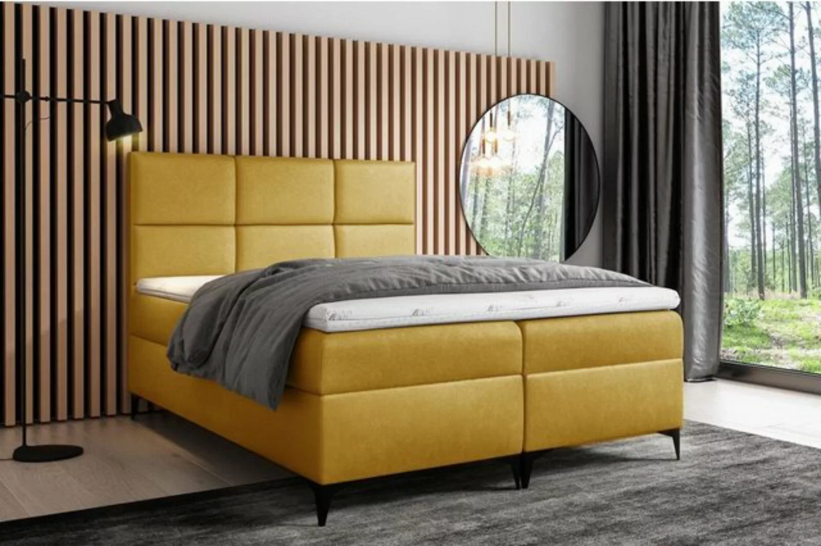 JVmoebel Bett, Boxspringbett Textil Design Doppel Hotel Modern Bett Schlafz günstig online kaufen