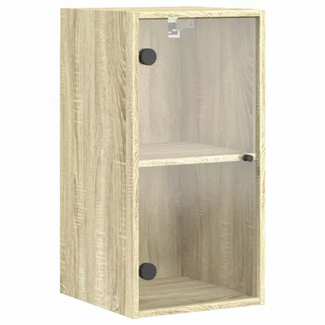 vidaXL Glashängeschrank Wandschrank mit Glastüren Räuchereiche 35x37x68,5 c günstig online kaufen