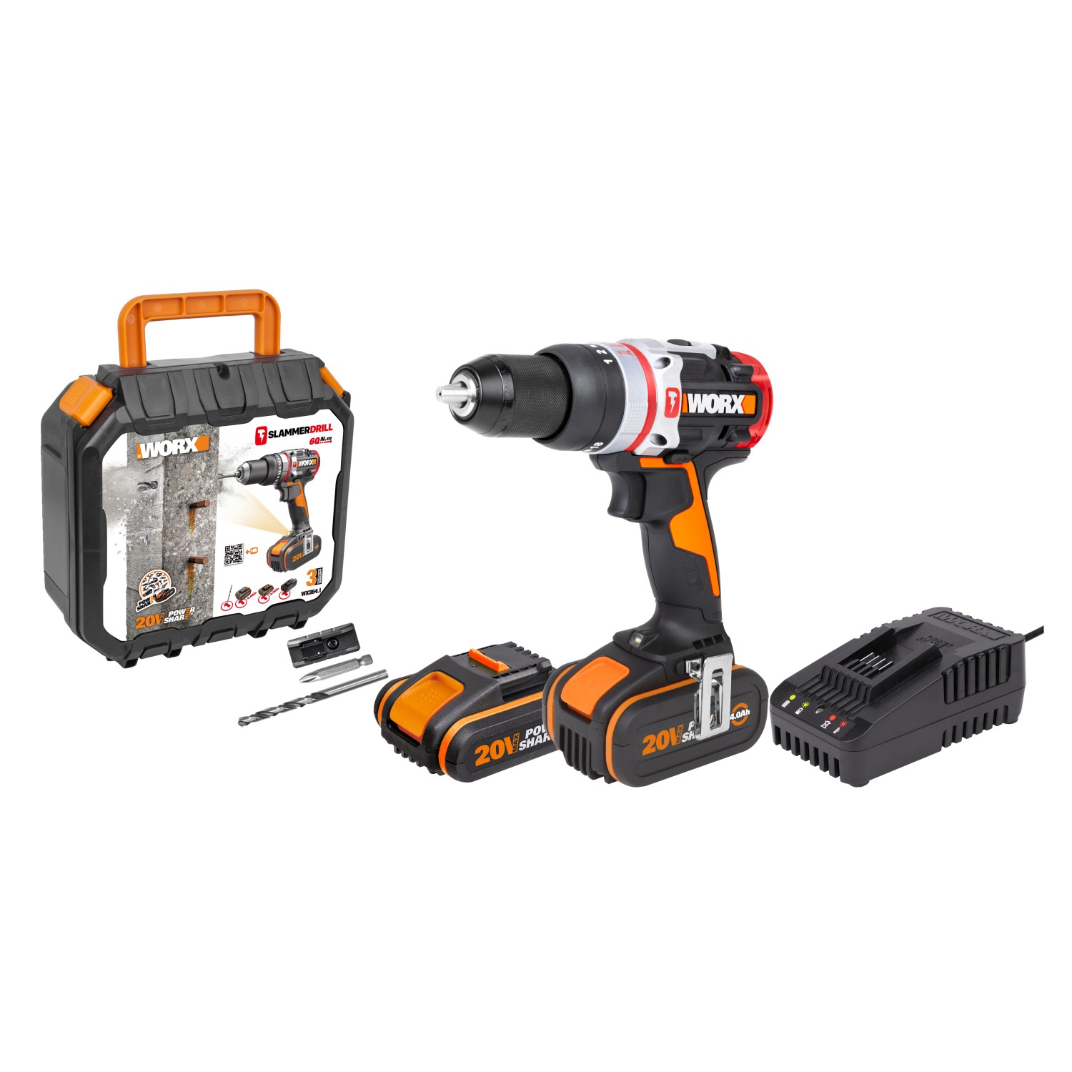 Worx 18 V Akku-Schlagbohrschrauber Masch 2Akkus+Koffer Akku-BL Schlagbohrsc günstig online kaufen