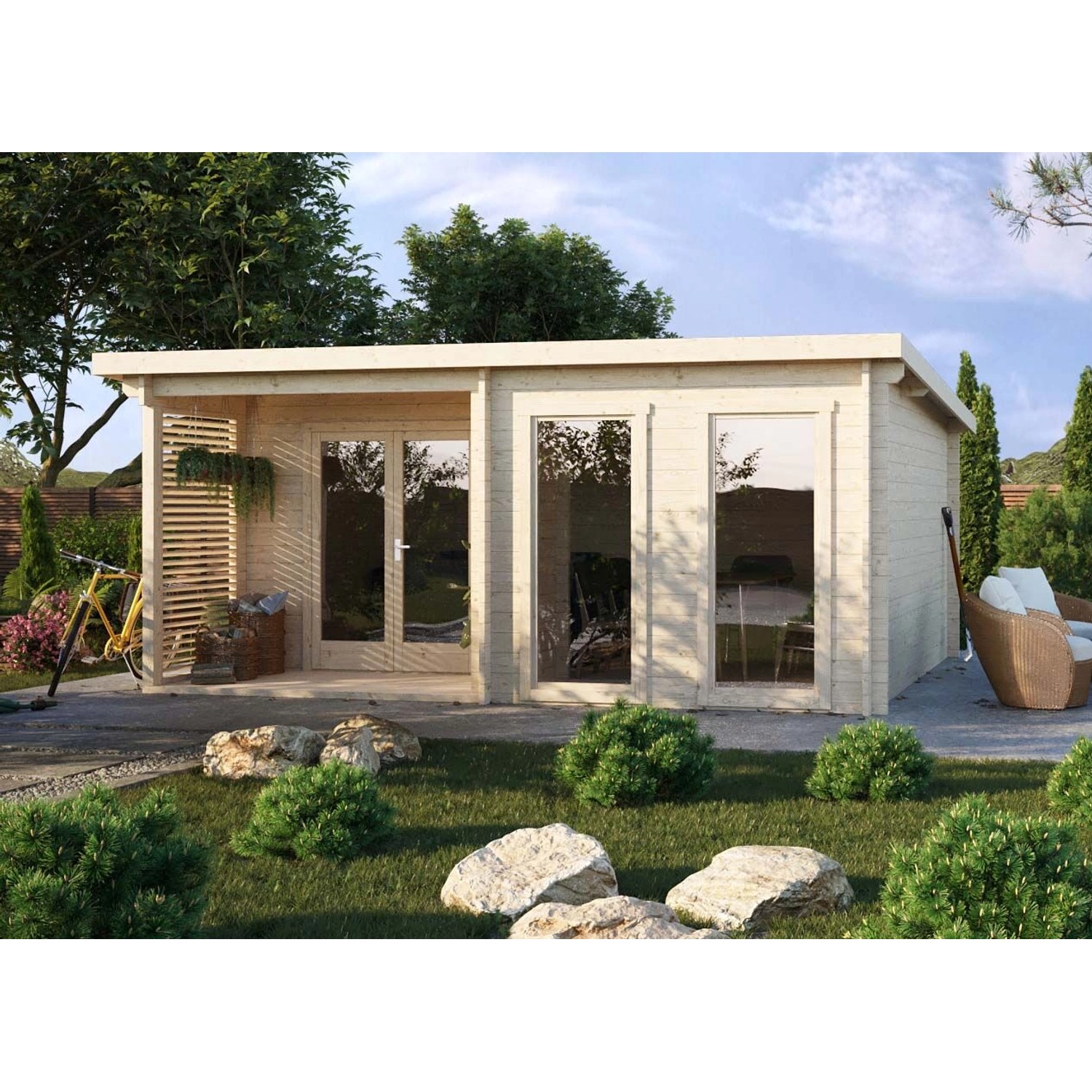 Fjordholz Gartenhaus Modell Alba 44 Farblos Imprägniert günstig online kaufen