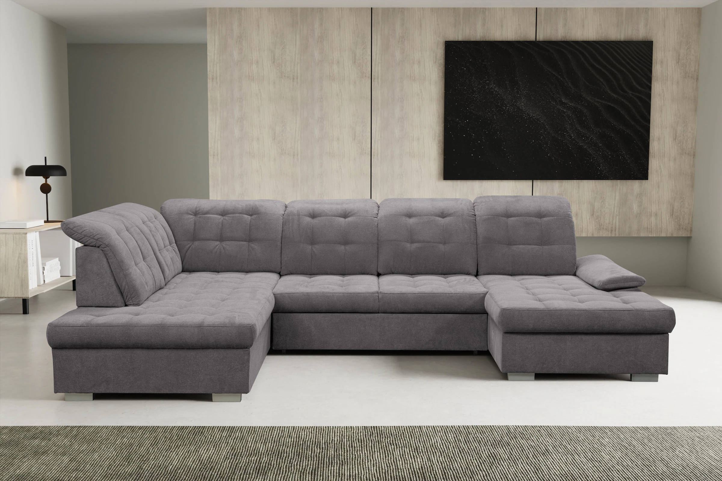 WERK2 Wohnlandschaft »Kordula-New Multifunktion Couch, Breite 332cm, U-Form günstig online kaufen