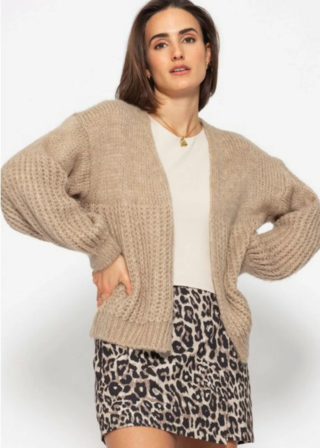 SASSYCLASSY Cardigan Offen fallende Oversize Strickjacke Damen Elegant Läss günstig online kaufen