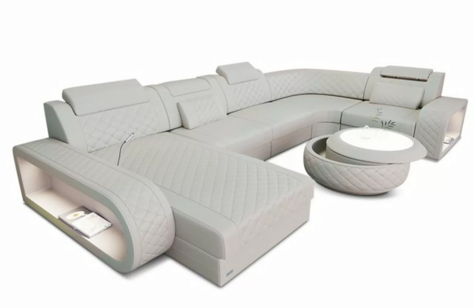 Sofa Dreams Wohnlandschaft Ledercouch Sofa Leder Berlin U Form Ledersofa, C günstig online kaufen