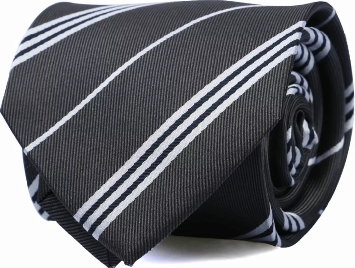 Suitable Krawatte Seide Streif Anthrazit - günstig online kaufen