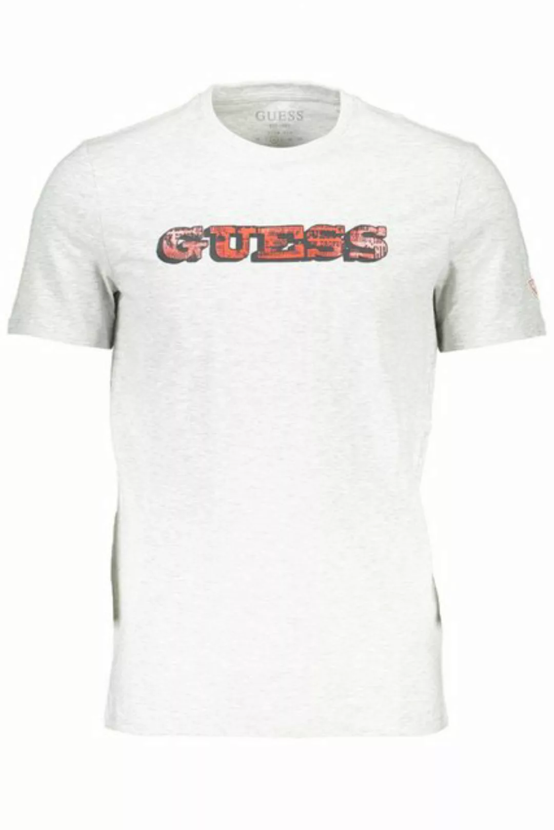 GUESS JEANS T-Shirt Herren Kurzarm T-Shirt in Grau mit Logo-Druck und günstig online kaufen