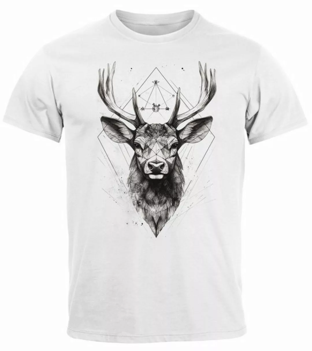 Neverless Print-Shirt Herren T-Shirt Hirsch Trachtenshirt Tiermotiv WildTie günstig online kaufen