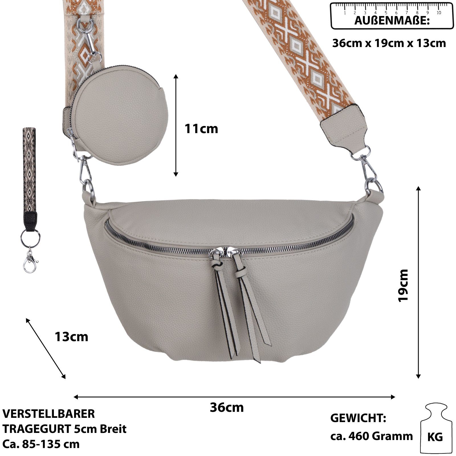 EAAKIE Gürteltasche Bauchtasche Umhängetasche Crossbody-Bag Kunstleder günstig online kaufen