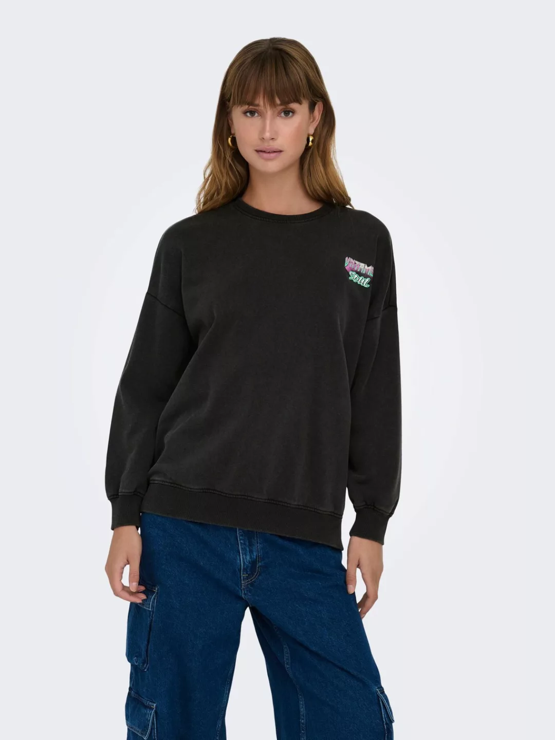 ONLY Sweatshirt ONLLUCINDA OVERSIZE L/S WILD BOX SWT günstig online kaufen