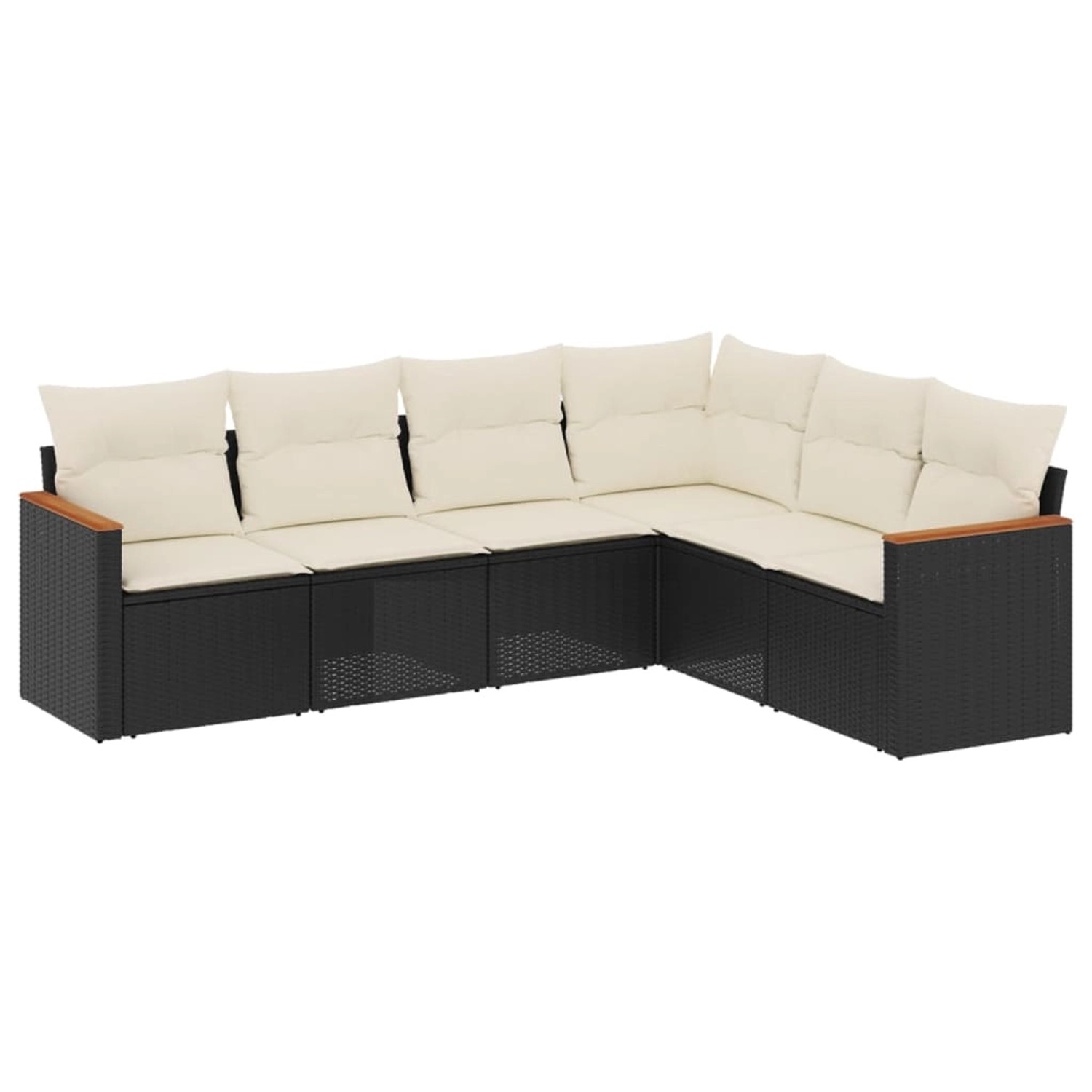vidaXL 6-Tlg Garten-Sofagarnitur mit Kissen Schwarz Poly Rattan 3226000 günstig online kaufen