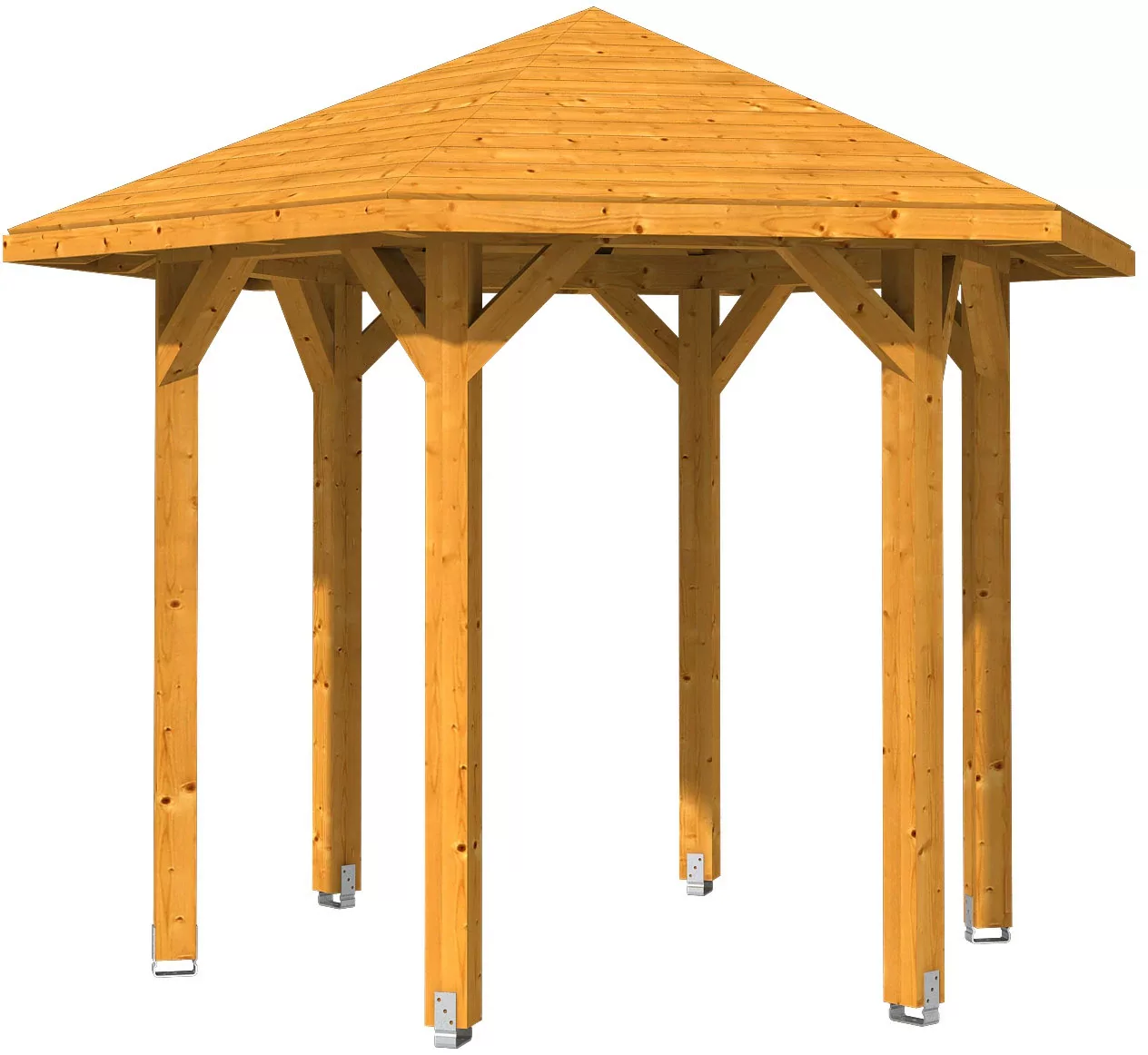 Skan Holz Pavillon Nancy 1 Leimholz 360 cm x 312 cm Eiche hell günstig online kaufen