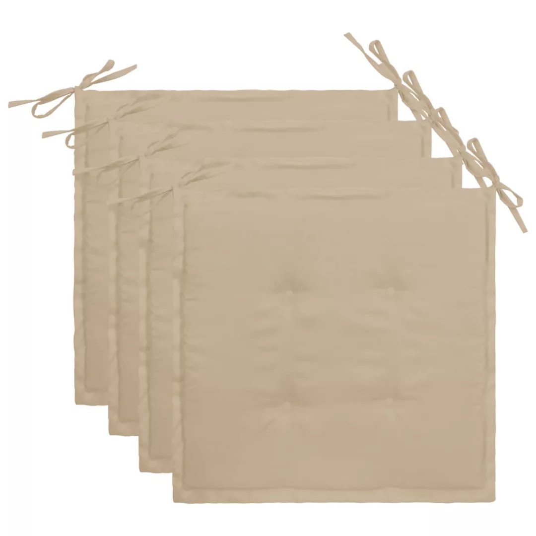 Gartenstuhl-kissen 4 Stk. Beige 40x40x4 Cm günstig online kaufen