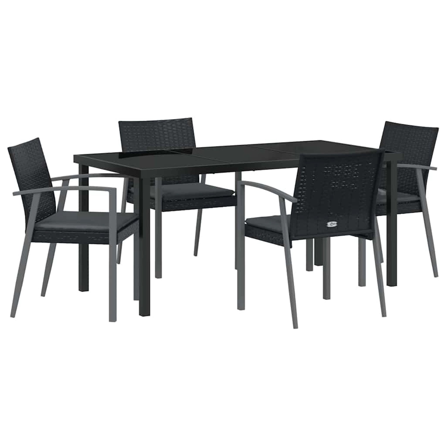 vidaXL Garten Essgruppe 5-Tlg Schwarz Poly Rattan 3379068 günstig online kaufen