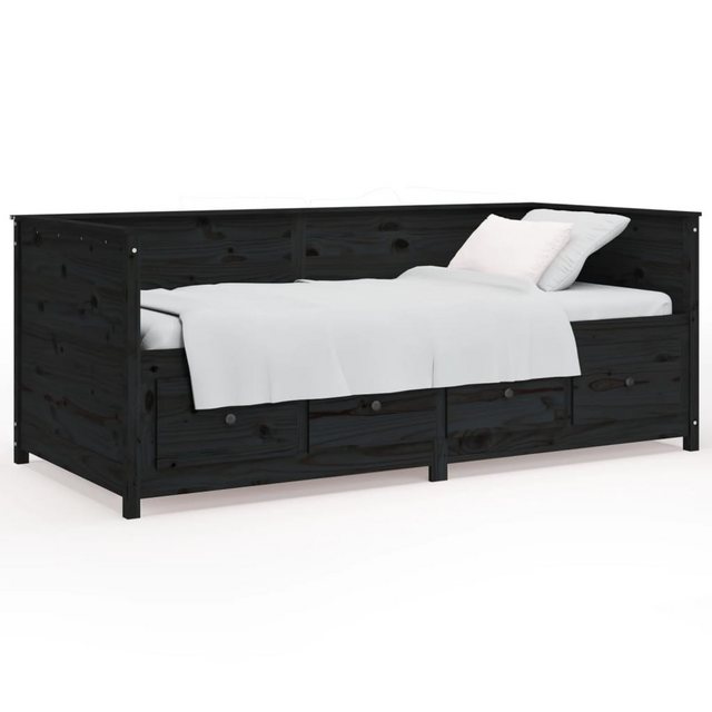 vidaXL Gästebett Gästebett Tagesbett Schwarz 90x190 cm Massivholz Kiefer Be günstig online kaufen