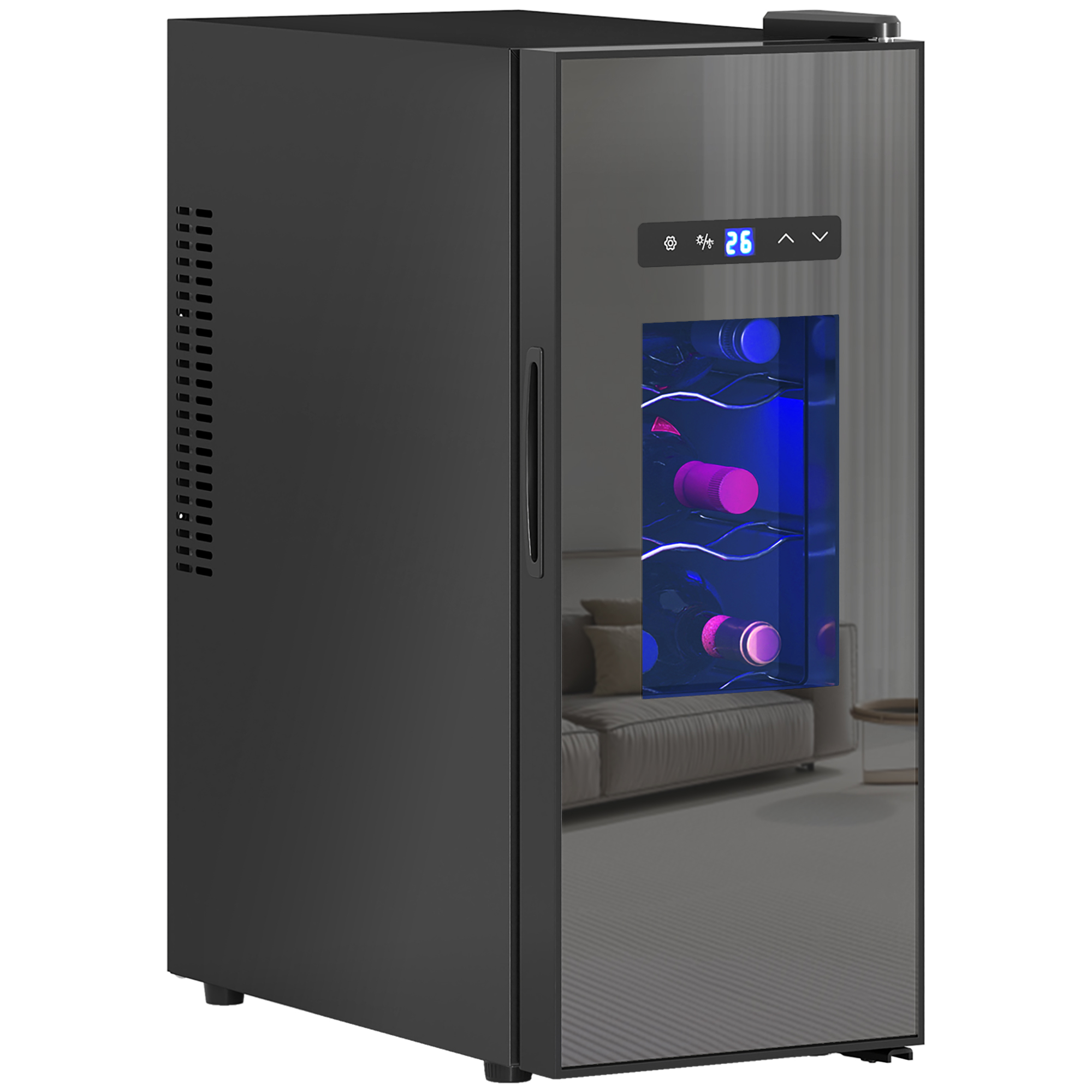 HOMCOM Weinkühlschrank 12 Flaschen 30L 8-18℃ Doppelt Thermoelektrisch Flasc günstig online kaufen