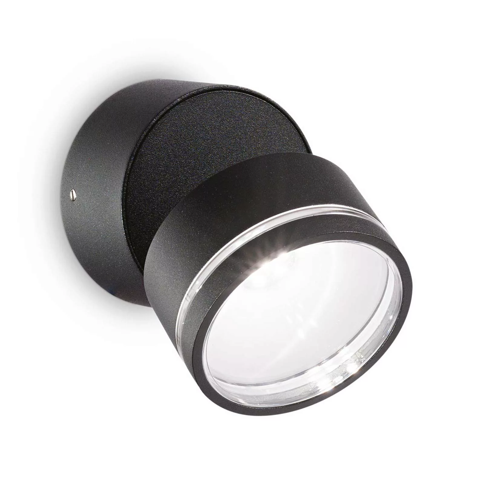 Ideal Lux Omega Round LED-Wandlampe 4.000K schwarz günstig online kaufen