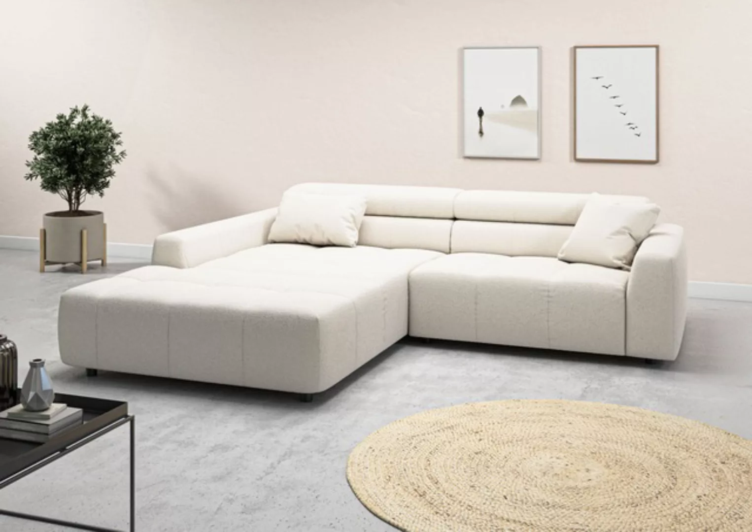 3C Candy Ecksofa Denver auch mit Cord- und Easy care-Bezug, Kopfteilverstel günstig online kaufen