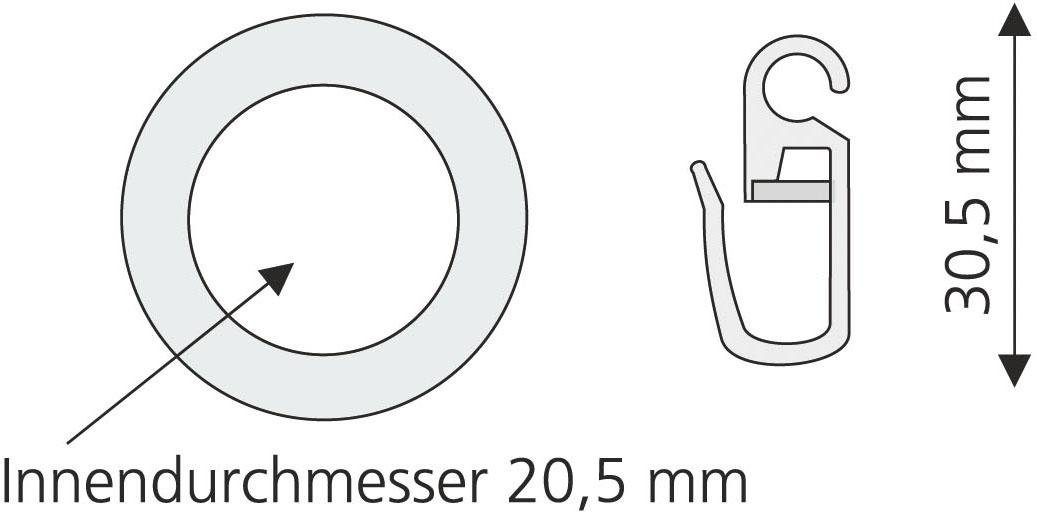 Liedeco Gardinenring, Gardinen, Gardinenstangen, (8-St) günstig online kaufen