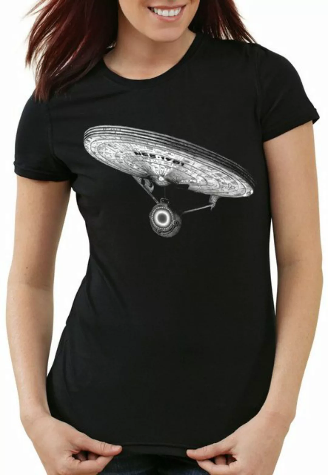 style3 T-Shirt NCC-1701 Anflugstar star trekkie trek enterprise sternenflot günstig online kaufen