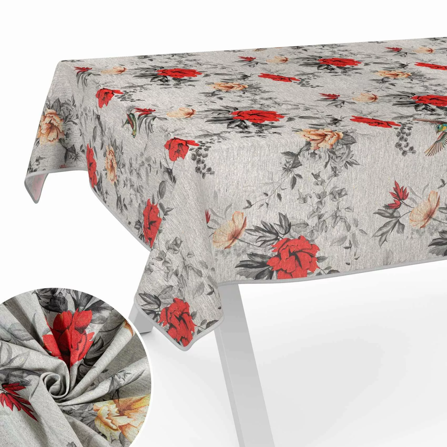 ANRO Tischdecke aus Stoff mit Blumen günstig online kaufen