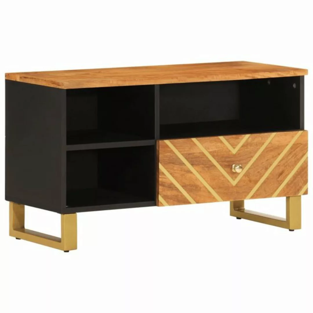 vidaXL TV-Schrank TV-Schrank Braun und Schwarz 80x33,5x46 cm Massivholz Man günstig online kaufen