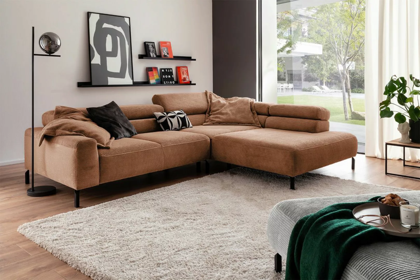 KAWOLA Sofa DELIA Ecksofa Cord rost günstig online kaufen