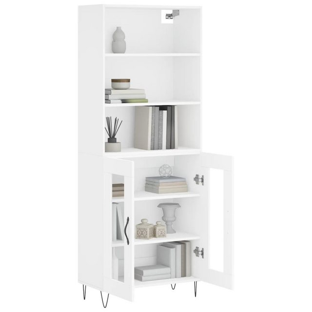 vidaXL Vitrine Highboard Weiß 69,5x34x180 cm Spanplatte Glas Vitrine günstig online kaufen