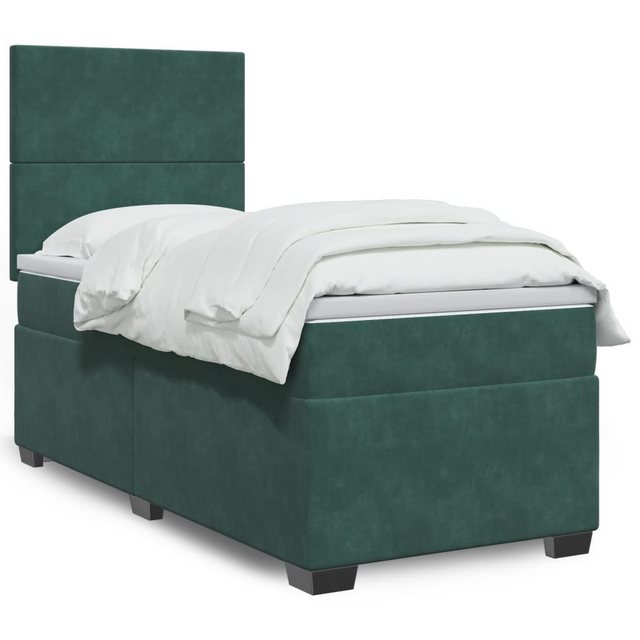 furnicato Bettgestell Boxspringbett mit Matratze Dunkelgrün 80x200 cm Samt günstig online kaufen