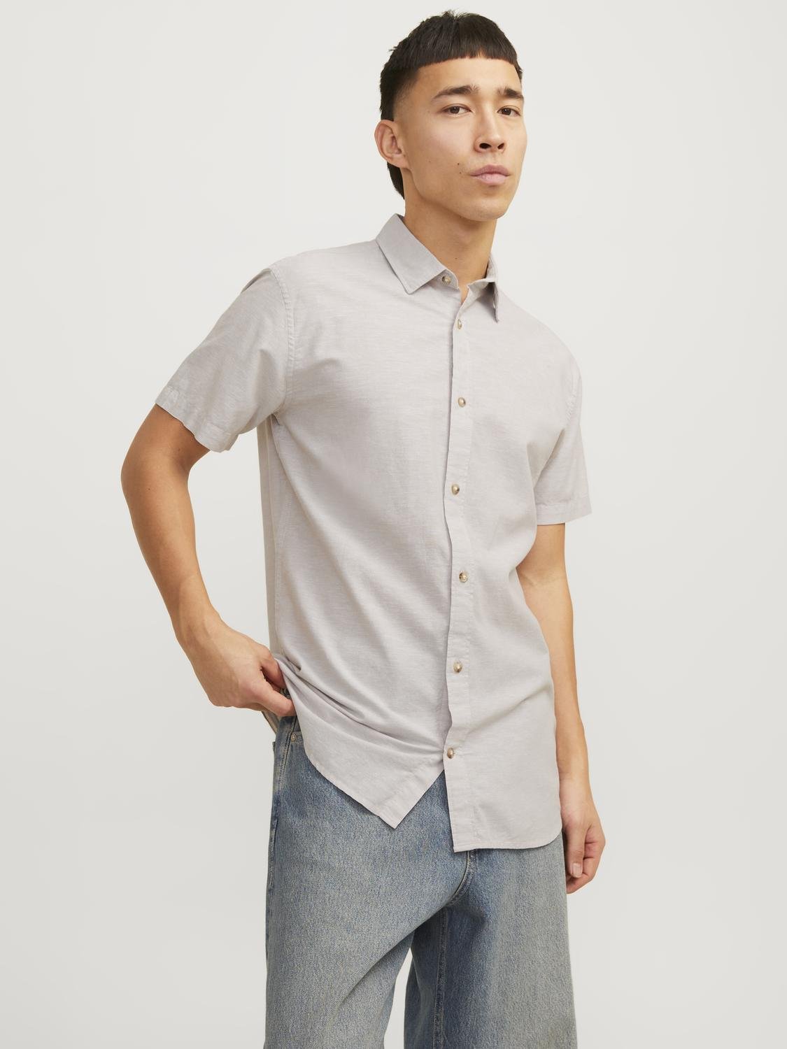 Jack & Jones Kurzarmhemd "JJESUMMER LINEN BLEND SHIRT SS SN" günstig online kaufen