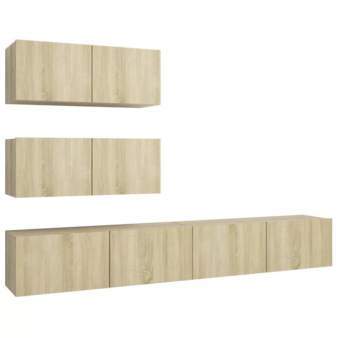 4-tlg. Tv-schrank-set Sonoma-eiche Spanplatte günstig online kaufen
