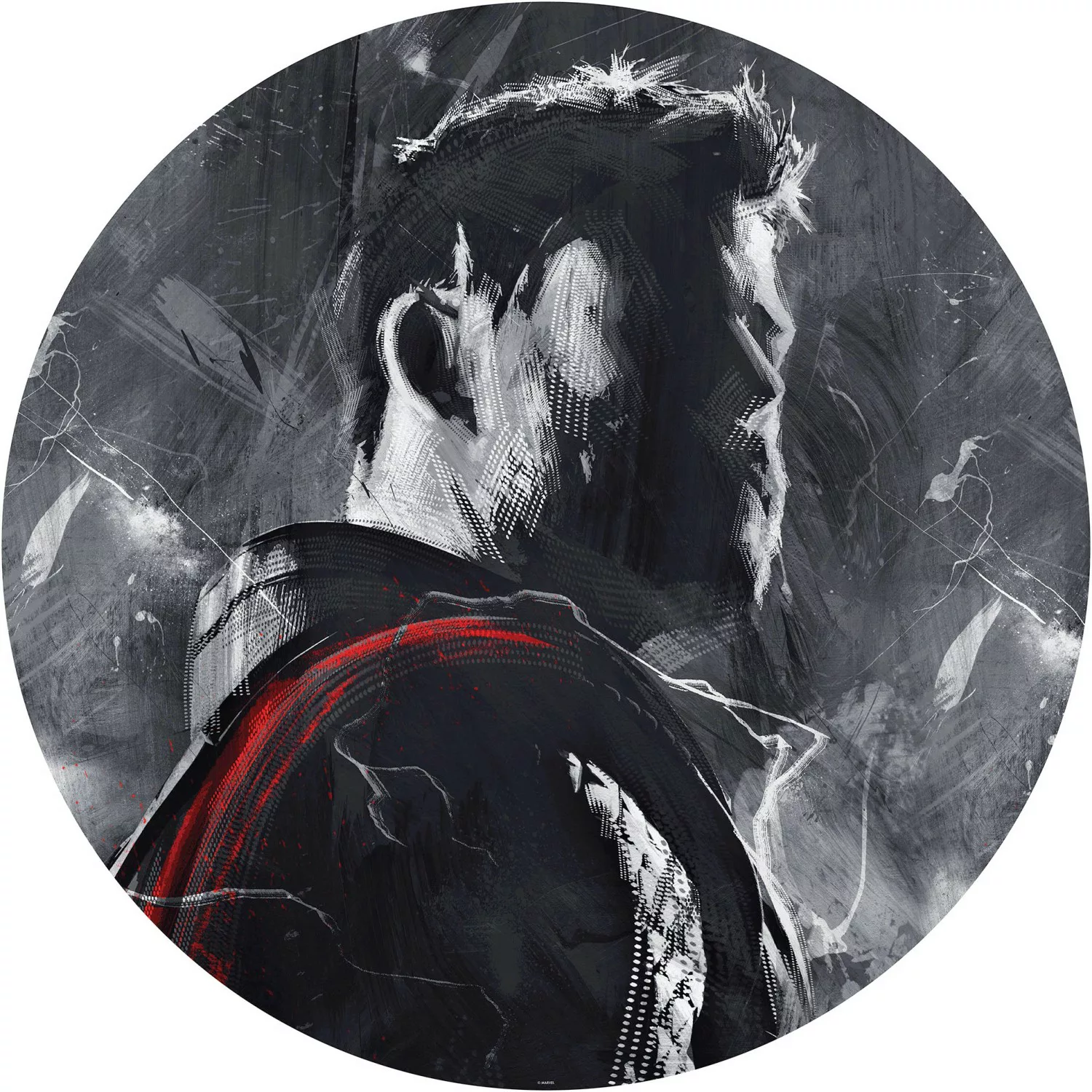 Komar Vliesfototapete Dot Avengers Painting Thor selbstklebend Ø 125 cm günstig online kaufen